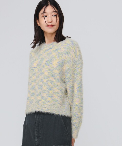 B:MING by BEAMS(ビーミングバイビームス)の「ミックス ニット(ニット/セーター・レディース・ブラウン系その他/イエロー/ネイビー・ONE SIZE)」の2枚目の写真