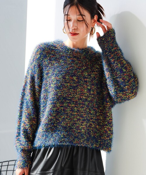 B:MING by BEAMS(ビーミングバイビームス)の「ミックス ニット(ニット/セーター・レディース・ブラウン系その他/イエロー/ネイビー・ONE SIZE)」の5枚目の写真