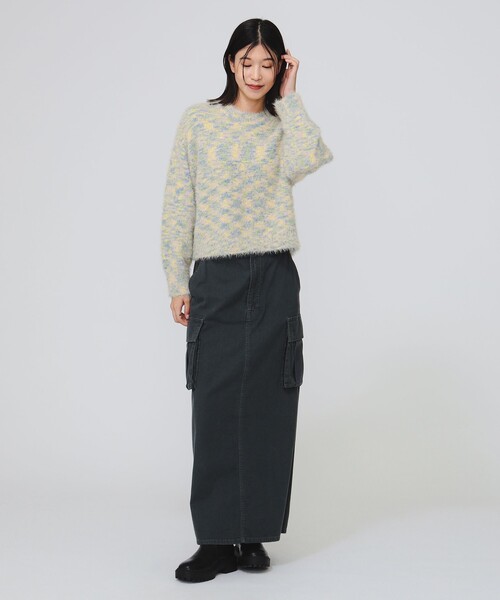B:MING by BEAMS(ビーミングバイビームス)の「ミックス ニット(ニット/セーター・レディース・ブラウン系その他/イエロー/ネイビー・ONE SIZE)」の7枚目の写真