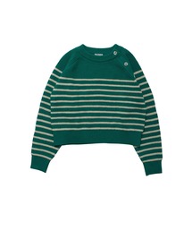 【Nora Lily】Buttoned Collar Panel Border Sweater