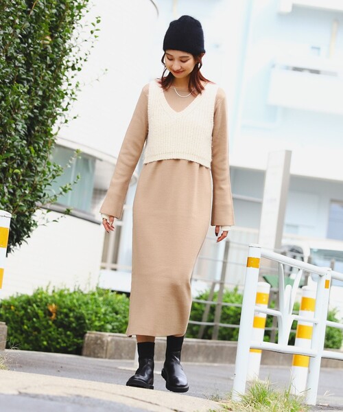 B:MING by BEAMS(ビーミングバイビームス)の「スパンコール ニット ビスチェ × ニットワンピース セット(ワンピース・レディース・ブラウン系その他/ブラック・ONE SIZE)」の10枚目の写真