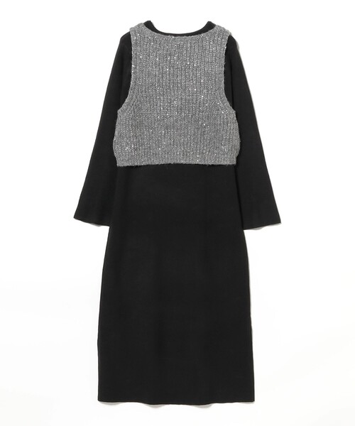 B:MING by BEAMS(ビーミングバイビームス)の「スパンコール ニット ビスチェ × ニットワンピース セット(ワンピース・レディース・ブラウン系その他/ブラック・ONE SIZE)」の14枚目の写真