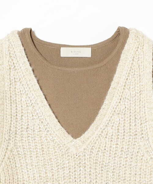 B:MING by BEAMS(ビーミングバイビームス)の「スパンコール ニット ビスチェ × ニットワンピース セット(ワンピース・レディース・ブラウン系その他/ブラック・ONE SIZE)」の18枚目の写真