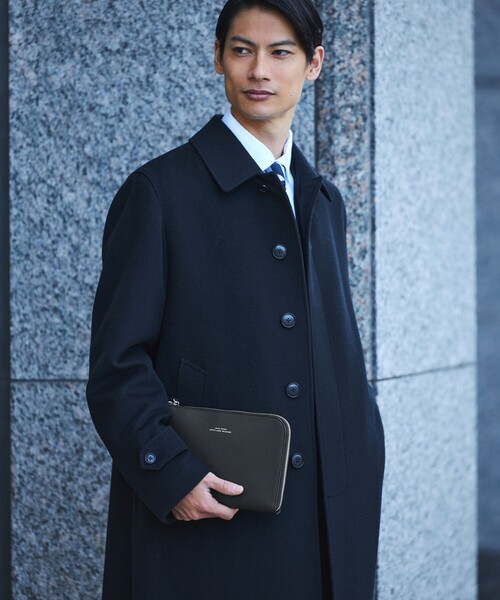 green label relaxing(グリーンレーベルリラクシング)の「【WEB限定】CIBO レザーライク フラット ポーチ M クラッチバッグ(クラッチバッグ・メンズ・ネイビー/ブラック/グレー・FREE)」の4枚目の写真