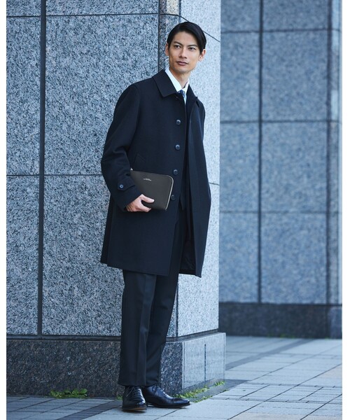 green label relaxing(グリーンレーベルリラクシング)の「【WEB限定】CIBO レザーライク フラット ポーチ M クラッチバッグ(クラッチバッグ・メンズ・ネイビー/ブラック/グレー・FREE)」の5枚目の写真