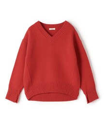 TOMORROWLAND ニット セーター ウール レッド TOMORROWLAND tricot ギザコットン クルーネックプルオーバーニット