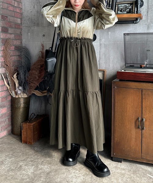 セール】切替トラックワンピース【ZOZOTOWN限定アイテム】（ワンピース