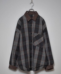 Vintage-like collar corduroy check flannel shirt/ヴィンテージライク 襟コーデュロイ フランネル チェックシャツ