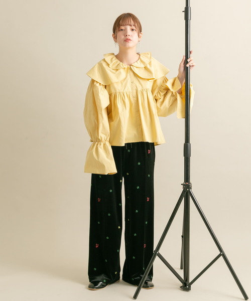 KBF（ケイビーエフ）の「ダブルフリルカラーブラウス（シャツ/ブラウス・レディース・アイボリー/イエロー/グレー系その他・ONE）」の16枚目の写真