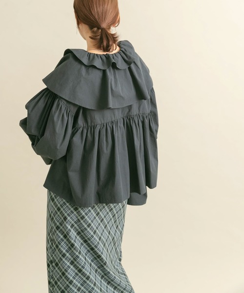 KBF（ケイビーエフ）の「ダブルフリルカラーブラウス（シャツ/ブラウス・レディース・アイボリー/イエロー/グレー系その他・ONE）」の21枚目の写真