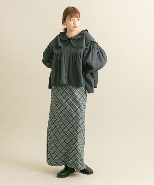 KBF（ケイビーエフ）の「ダブルフリルカラーブラウス（シャツ/ブラウス・レディース・アイボリー/イエロー/グレー系その他・ONE）」の22枚目の写真