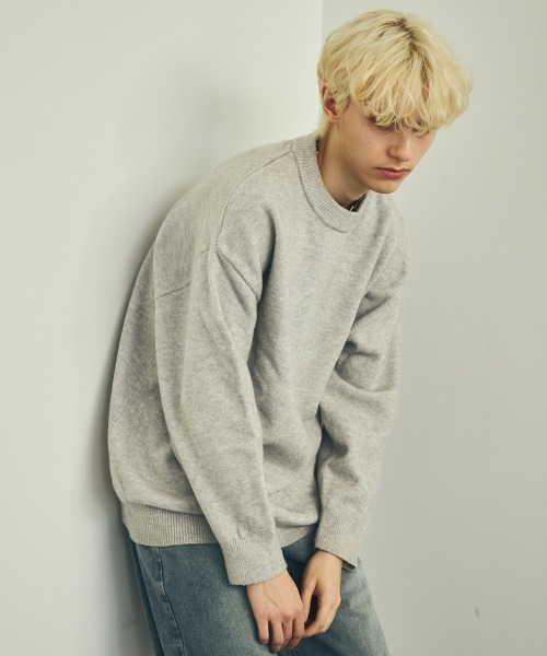 Shoowtime（ショウタイム）の「ルーズシルエットクルーネックニットセーター（ニット/セーター・メンズ・グレー/ブラック/ベージュ/バーガンディー・LARGE/MEDIUM/X-LARGE/SMALL）」の3枚目の写真