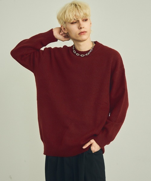Shoowtime（ショウタイム）の「ルーズシルエットクルーネックニットセーター（ニット/セーター・メンズ・グレー/ブラック/ベージュ/バーガンディー・LARGE/MEDIUM/X-LARGE/SMALL）」の12枚目の写真