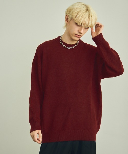 Shoowtime（ショウタイム）の「ルーズシルエットクルーネックニットセーター（ニット/セーター・メンズ・グレー/ブラック/ベージュ/バーガンディー・LARGE/MEDIUM/X-LARGE/SMALL）」の16枚目の写真