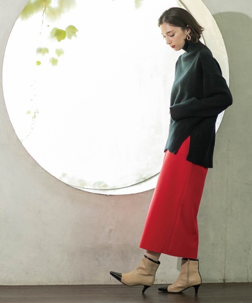 OPAQUE.CLIP（オペークドットクリップ）の「◆もちもちタートルスリットニット（ニット/セーター・レディース・ブラック/パープル系/ネイビー/ホワイト/ワインレッド/ホワイト系その他3・00）」の18枚目の写真