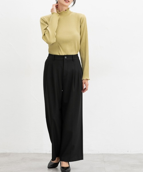 Honeys(ハニーズ)の「【ハニぽか】あったかメローハイネック(Tシャツ/カットソー・レディース・ピンク/ミント/オフホワイト/ライトイエロー/ブラック/グレイッシュベージュ/アイボリー/スミクロ/サックスブルー・S/M/L/LL)」の18枚目の写真