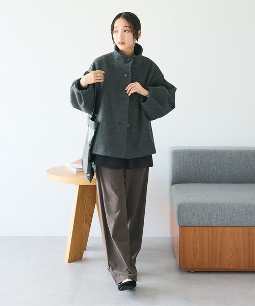 CRAFT STANDARD BOUTIQUE（クラフトスタンダードブティック）の「ソデタックスタンドコート（その他アウター・レディース・チャコールグレー/ブラック/モカ・FREE）」の10枚目の写真
