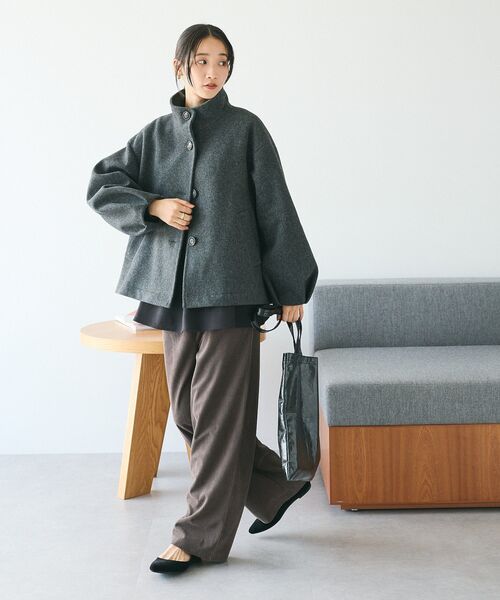 CRAFT STANDARD BOUTIQUE（クラフトスタンダードブティック）の「ソデタックスタンドコート（その他アウター・レディース・チャコールグレー/ブラック/モカ・FREE）」の11枚目の写真