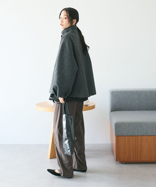 CRAFT STANDARD BOUTIQUE（クラフトスタンダードブティック）の「ソデタックスタンドコート（その他アウター・レディース・チャコールグレー/ブラック/モカ・FREE）」の13枚目の写真