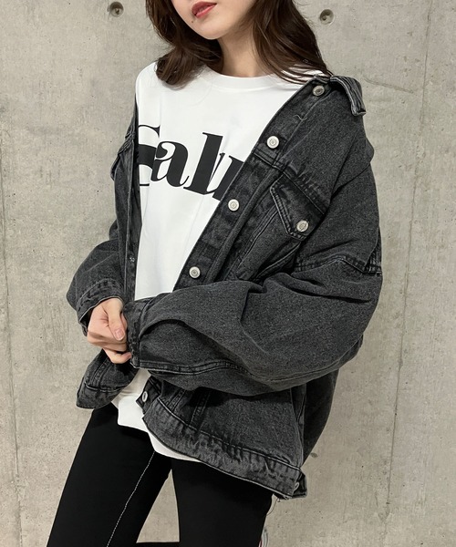 GLAMOROUS JANE（グラマラスジェーン）の「ビックシルエットデニムジャケット（デニムジャケット・レディース・ブラック/ブルー・FREE）」の11枚目の写真