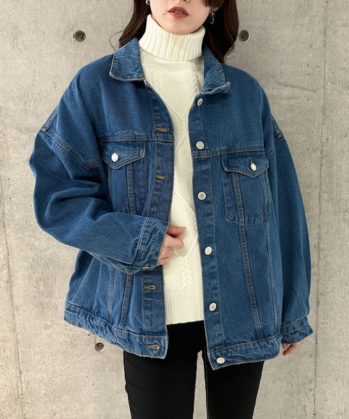 GLAMOROUS JANE（グラマラスジェーン）の「ビックシルエットデニムジャケット（デニムジャケット・レディース・ブラック/ブルー・FREE）」の13枚目の写真