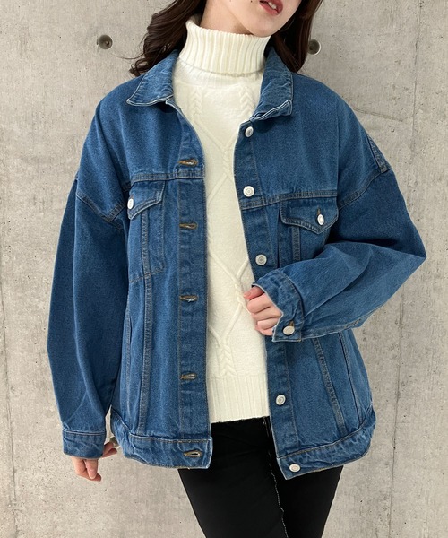 GLAMOROUS JANE（グラマラスジェーン）の「ビックシルエットデニムジャケット（デニムジャケット・レディース・ブラック/ブルー・FREE）」の14枚目の写真