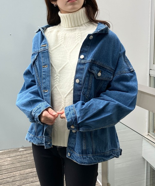 GLAMOROUS JANE（グラマラスジェーン）の「ビックシルエットデニムジャケット（デニムジャケット・レディース・ブラック/ブルー・FREE）」の17枚目の写真