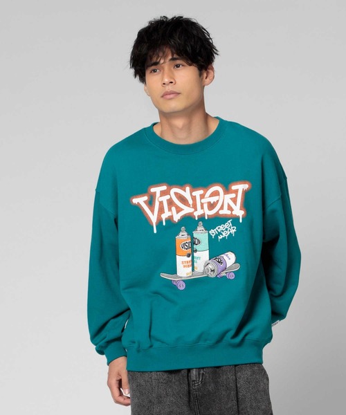 Right-on（ライトオン）の「【VISION STREET WEAR】スプレーイラストトレーナー（スウェット・メンズ・ブラック/グレー/ブルー・M/L/XL）」の3枚目の写真