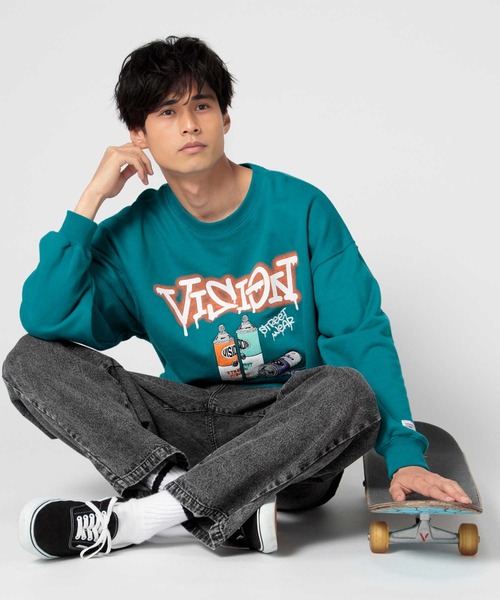 Right-on（ライトオン）の「【VISION STREET WEAR】スプレーイラストトレーナー（スウェット・メンズ・ブラック/グレー/ブルー・M/L/XL）」の11枚目の写真