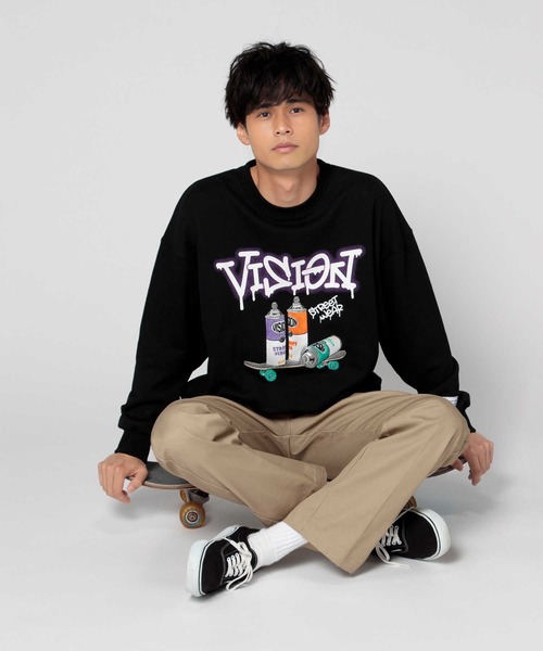 Right-on（ライトオン）の「【VISION STREET WEAR】スプレーイラストトレーナー（スウェット・メンズ・ブラック/グレー/ブルー・M/L/XL）」の7枚目の写真