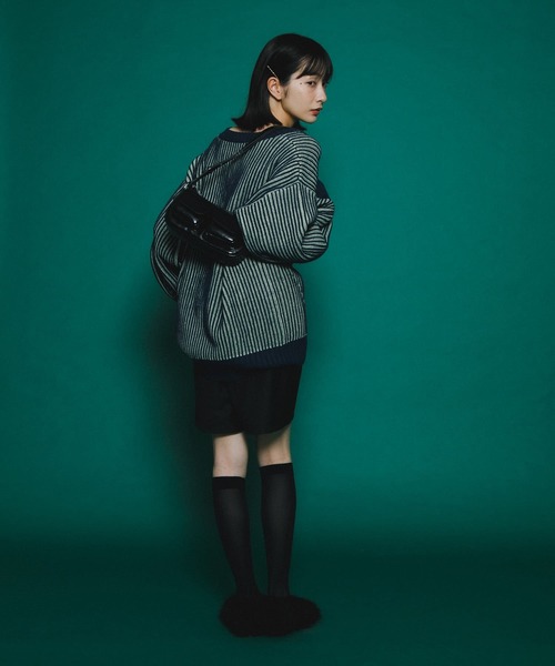 KBF（ケイビーエフ）の「バイカラーRIBオーバーニット（ニット/セーター・レディース・ブルー系その他/オレンジ系その他/ホワイト系その他/ピンク系その他・ONE）」の13枚目の写真