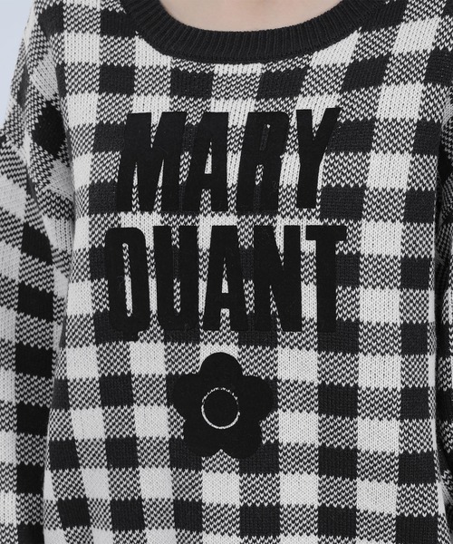 マリークワント　フロッキーロゴデイジー ニット　プルオーバー　黒 MARY QUANT ONLINE SHOP｜マリークヮントオンラインショップ
