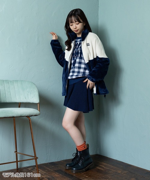 マリークワント　フロッキーロゴデイジー ニット　プルオーバー　黒 MARY QUANT ONLINE SHOP｜マリークヮントオンラインショップ