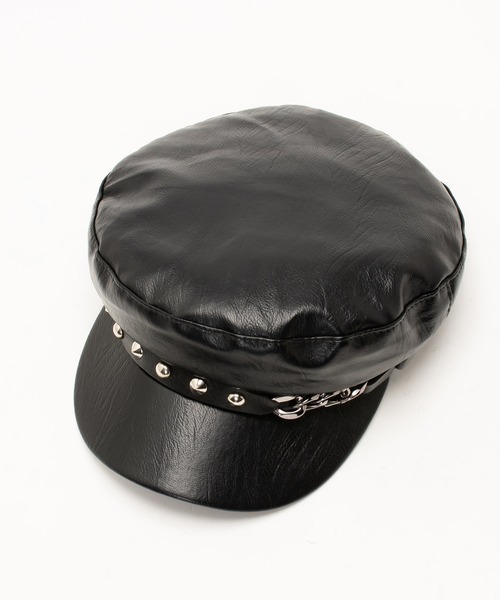MAD MAD(マッドマッド)の「チェーン スタッズ キャスケット(キャスケット・レディース・ブラック・FREE)」の8枚目の写真