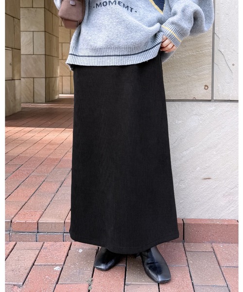 reca（レカ）の「コーデュロイ裏フリースナロースカート（スカート・レディース・ブラック/モカ/ブラウン/アイボリー・L/M）」の3枚目の写真