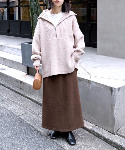 コーデュロイ裏フリースナロースカート（スカート）｜reca（レカ）の