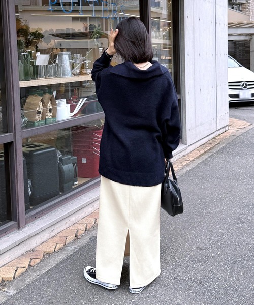 セール】コーデュロイ裏フリースナロースカート（スカート）｜reca