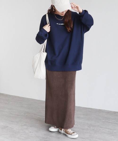 reca（レカ）の「コーデュロイ裏フリースナロースカート（スカート・レディース・ブラック/モカ/ブラウン/アイボリー・L/M）」の18枚目の写真