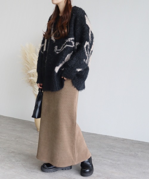 reca（レカ）の「コーデュロイ裏フリースナロースカート（スカート・レディース・ブラック/モカ/ブラウン/アイボリー・L/M）」の15枚目の写真