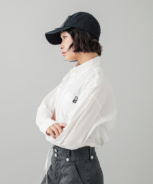 X-girl（エックスガール）の「LOGO PATCH 6PANEL CAP（キャップ・レディース・ブラック/ダークグリーン/ベージュ・ONE SIZE）」の21枚目の写真