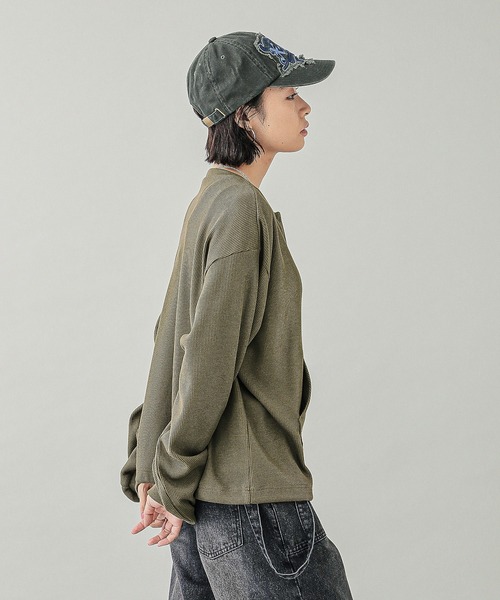 X-girl（エックスガール）の「LOGO PATCH 6PANEL CAP（キャップ・レディース・ブラック/ダークグリーン/ベージュ・ONE SIZE）」の15枚目の写真