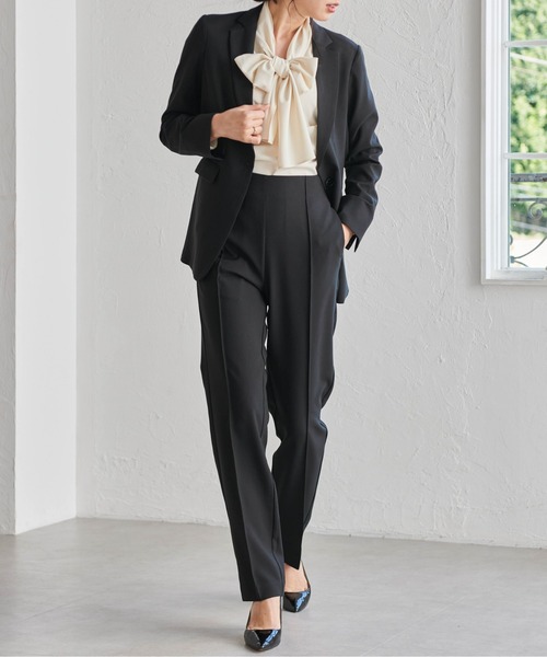 セットアップ対応・ウォッシャブル】ハイウエストスリム