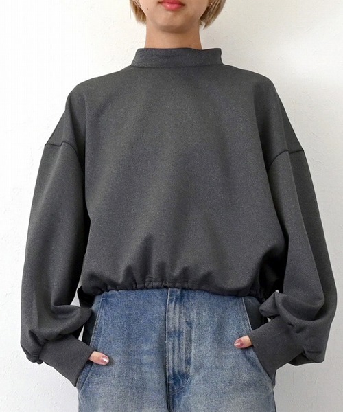 STYLEBLOCK（スタイルブロック）の「カットダンボールドロストトップス（Tシャツ/カットソー・レディース・ブラック/チャコールグレー/アイボリー/キャメル・M）」の4枚目の写真