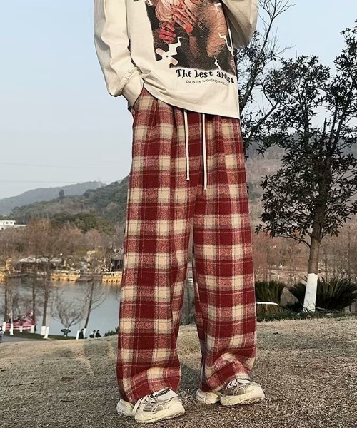 link lot(リンクロット)の「起毛ネルチェックイージーパンツ(その他パンツ・レディース・ブルー/レッド/ブラウン/ブラック・L/M)」の6枚目の写真
