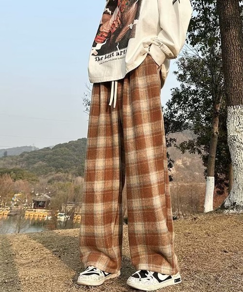 link lot(リンクロット)の「起毛ネルチェックイージーパンツ(その他パンツ・レディース・ブルー/レッド/ブラウン/ブラック・L/M)」の10枚目の写真