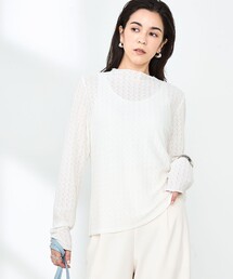NOLLEY’S | レーシー/ラメジャージハイネックプルオーバーカットソー(Tシャツ/カットソー)
