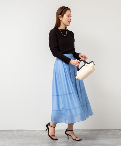 NOLLEY’S（ノーリーズ）の「レーシー/ラメジャージハイネックプルオーバーカットソー（Tシャツ/カットソー・レディース・ホワイト/ブラック/シルバー・38）」の21枚目の写真