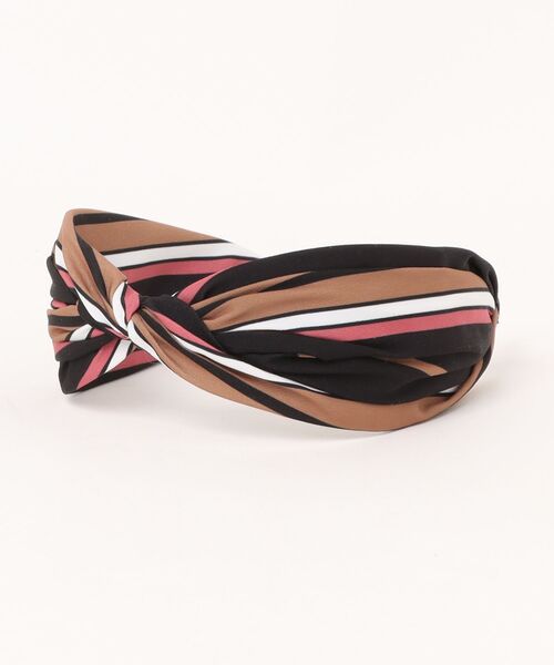 Three Four Time（ｽﾘｰﾌｫｰﾀｲﾑ）の「マルチボーダーカチューシャ（カチューシャ・レディース・ブラック/ブラウン/アイボリー・FREE）」の5枚目の写真