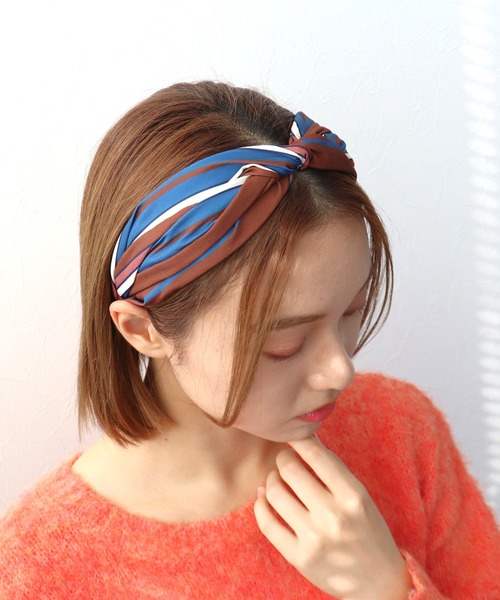 Three Four Time（ｽﾘｰﾌｫｰﾀｲﾑ）の「マルチボーダーカチューシャ（カチューシャ・レディース・ブラック/ブラウン/アイボリー・FREE）」の3枚目の写真