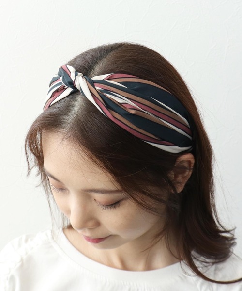 Three Four Time（ｽﾘｰﾌｫｰﾀｲﾑ）の「マルチボーダーカチューシャ（カチューシャ・レディース・ブラック/ブラウン/アイボリー・FREE）」の7枚目の写真
